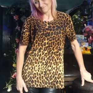 Textured Leopard Print Top